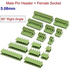 5.08mm 12 pin 90 Derece Erkek Dişi Takım Klamens Turuncu
